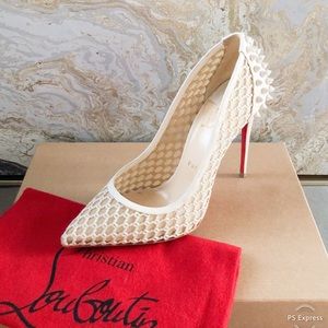 Christian Louboutin ‘Guni’ Mesh Spike Leather Pump